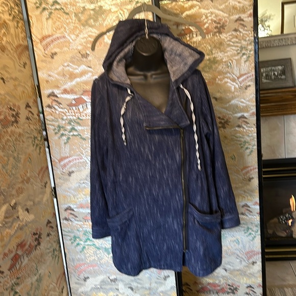 CABI LOVE BY CAROL BLUE DENIM ZIP HOOD M - Picture 1 of 10